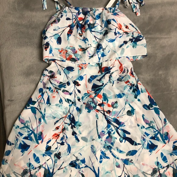 Parker Nia Blue Catalonia Floral Tie Strap Dress - Picture 2 of 6